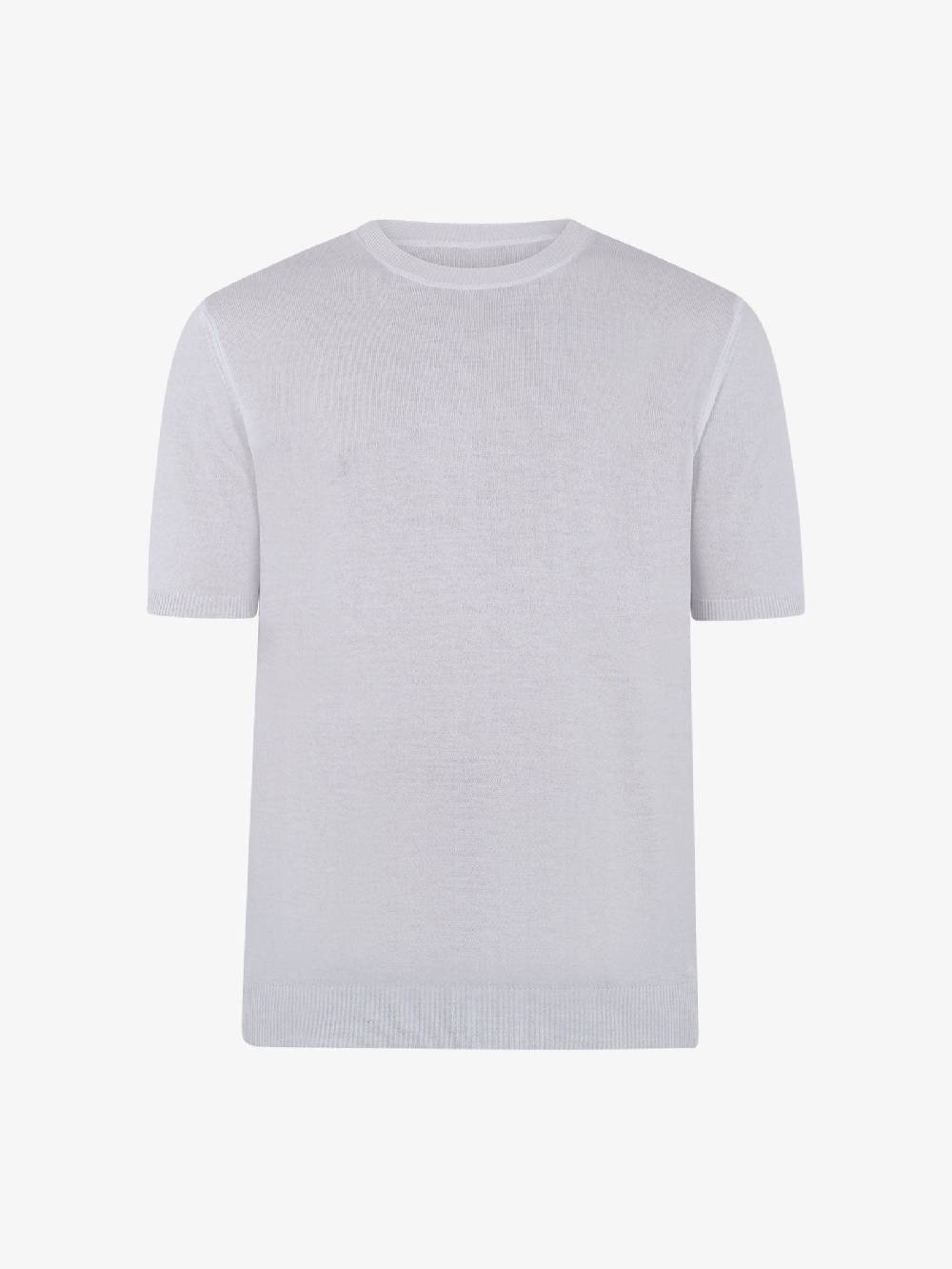 WHITE OVER Maglia Regular Girocollo ML/001 Uomo Viscosa Bianco