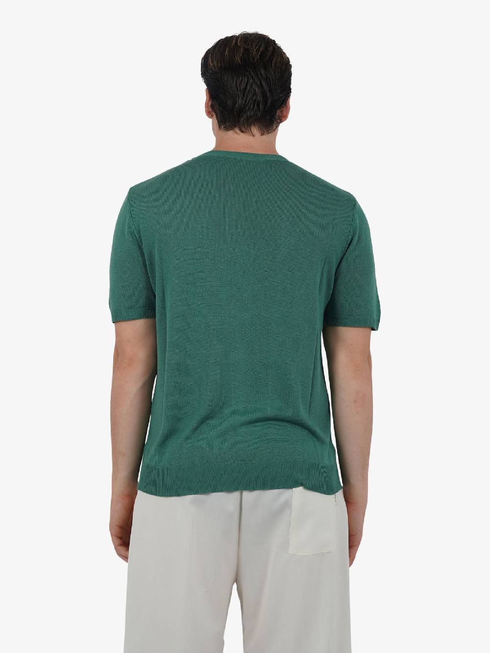 WHITE OVER Maglia Regular Girocollo ML/001 Uomo Viscosa Verde