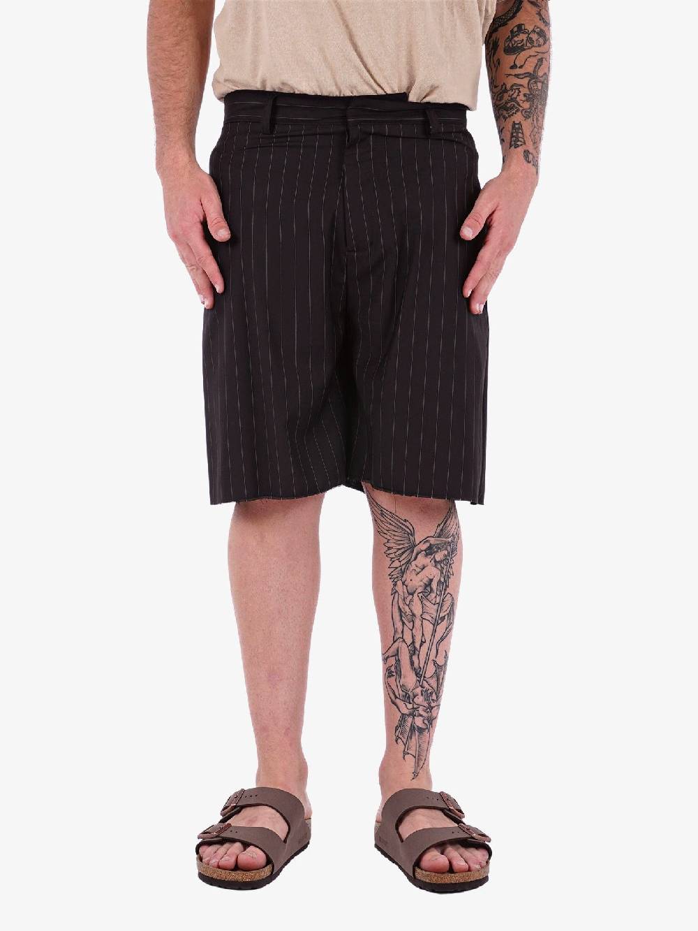 MARSEM Bermuda a gamba larga uomo nero