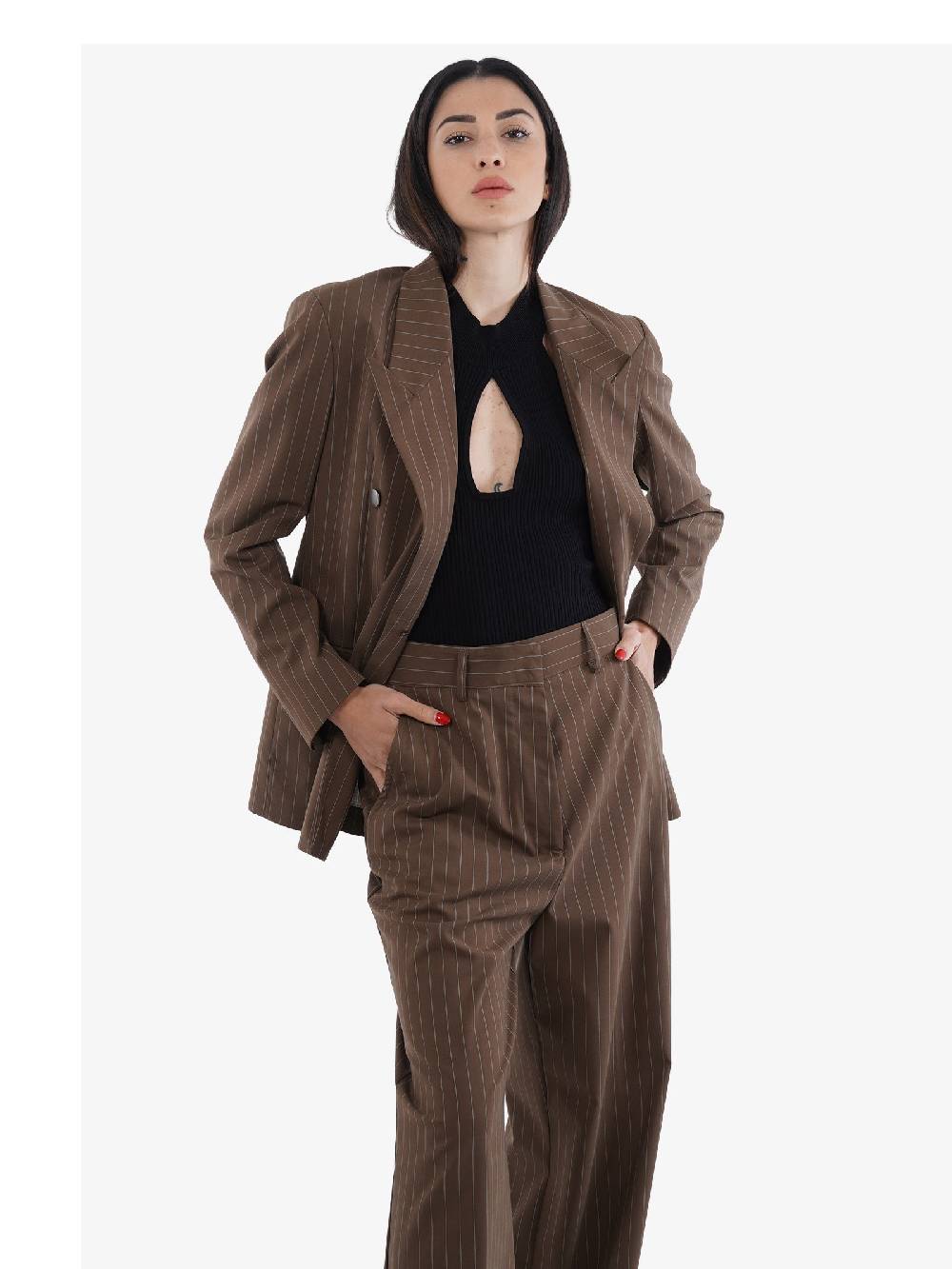 MARSEM Blazer Donna Poliestere Marrone Modello