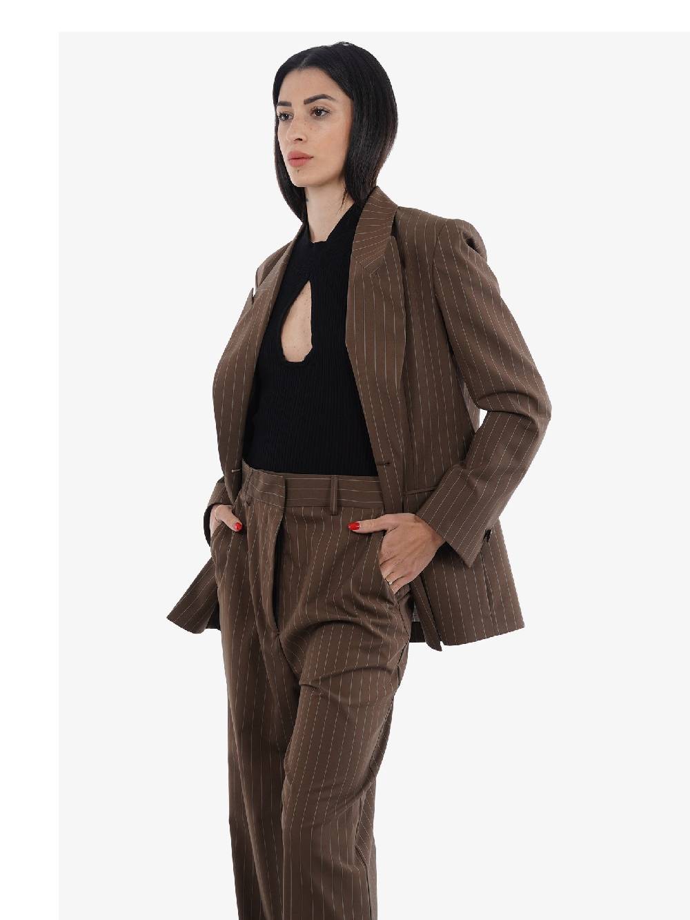 MARSEM Blazer Donna Poliestere Marrone Modello