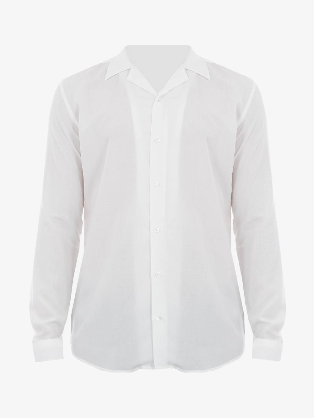 MARSEM Camicia in viscosa uomo senza pieghe bianco