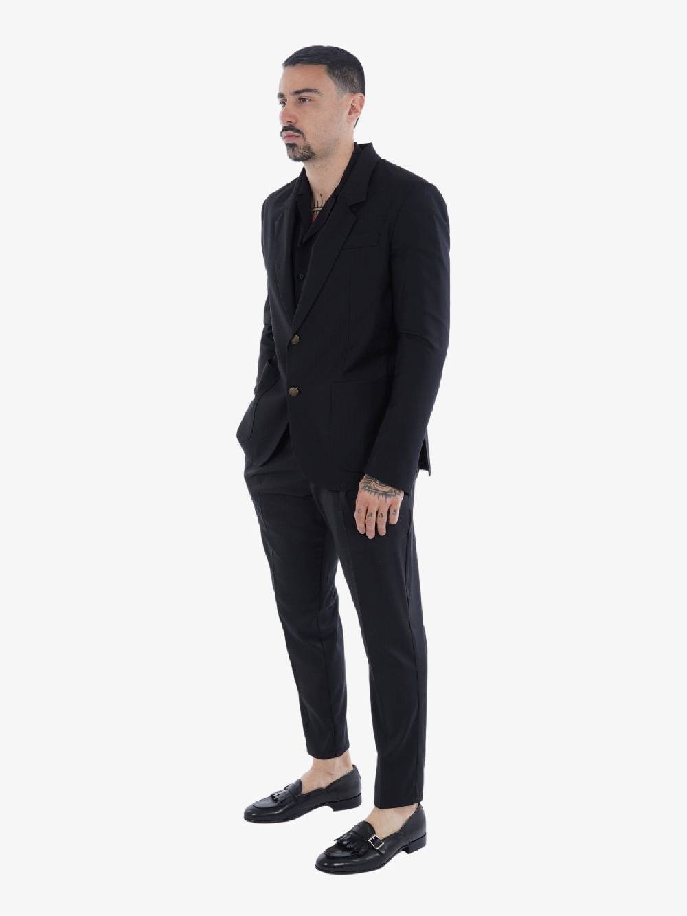 MARSEM Completo Elegante Monopetto Uomo Nero