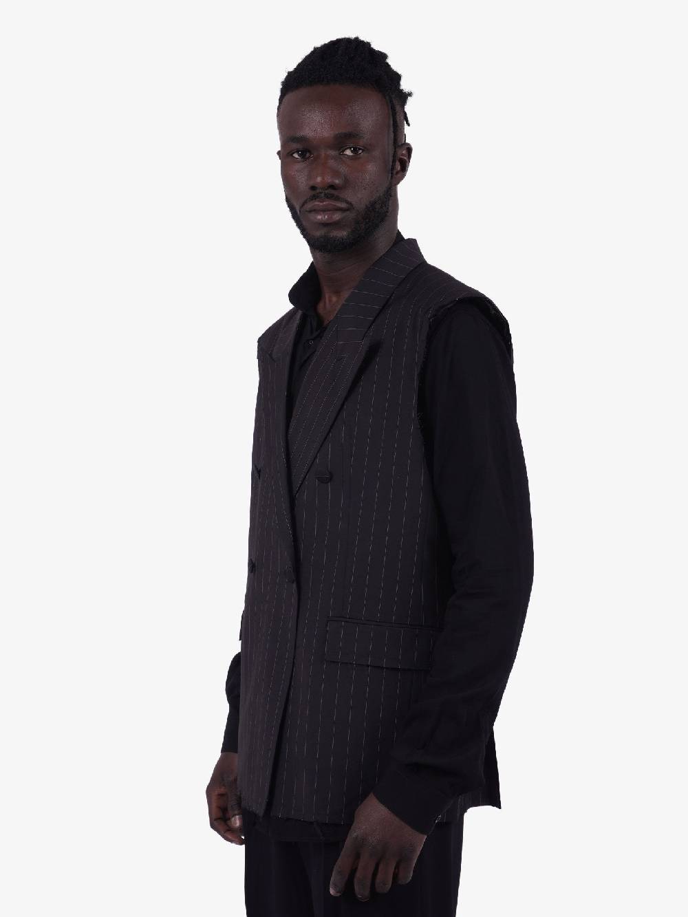 MARSEM Gilet Gessato Uomo Nero