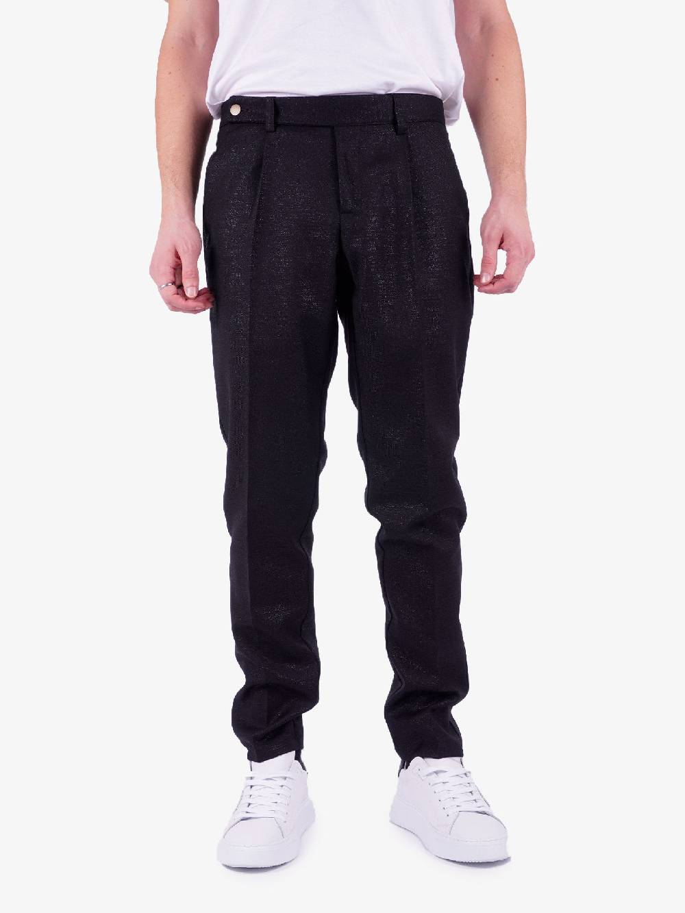 MARSEM Pantalone In Misto Lana Uomo Nero
