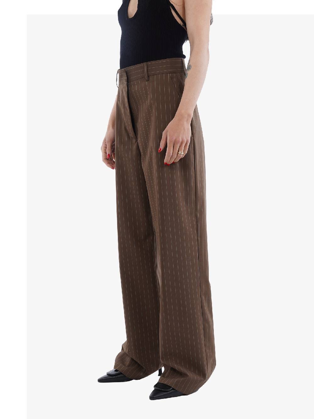 MARSEM Pantaloni Donna Poliestere Marrone Modello