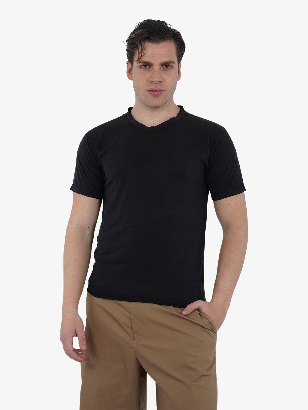 MARSEM T-shirt Girocollo EMA-VIS10 Uomo Modal Nero