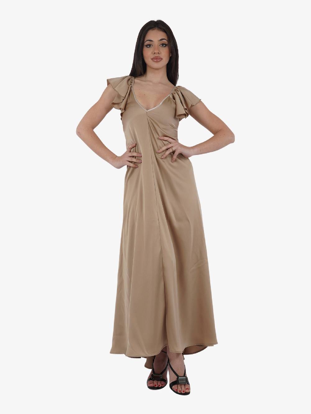 MERCI Abito Lungo ABM01 Donna Beige
