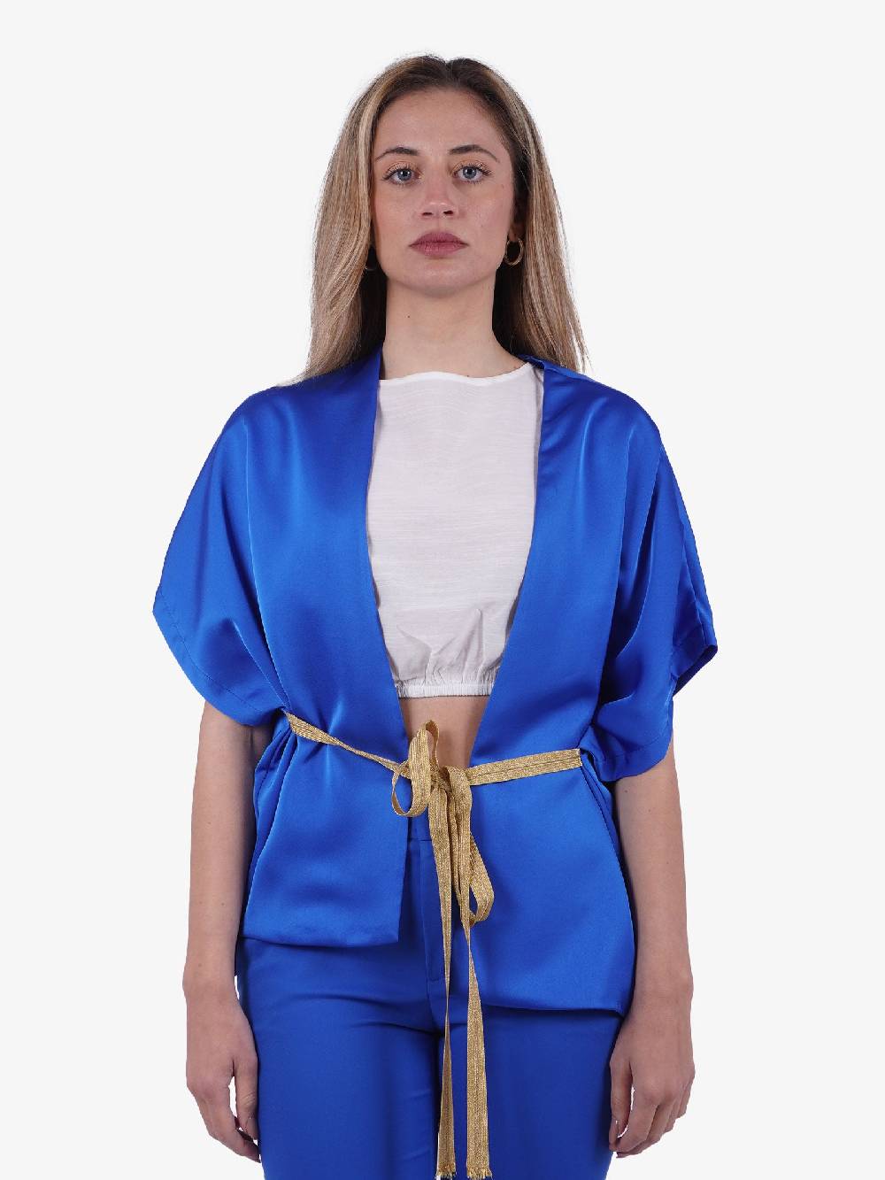 MERCI Blusa donna blu oceano