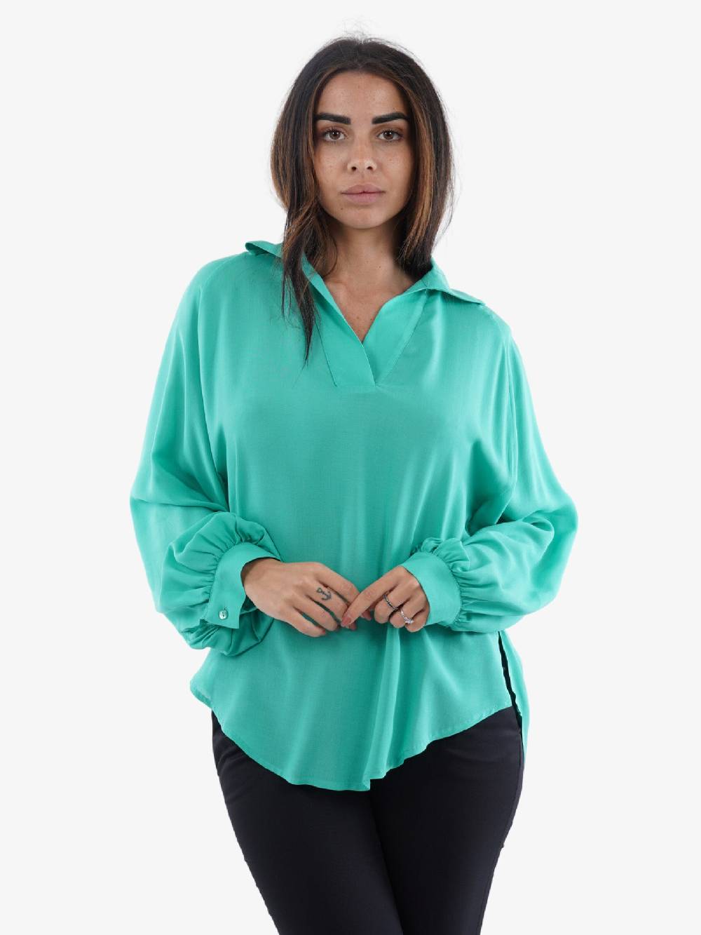MERCI Blusa In Viscosa Donna Verde Menta