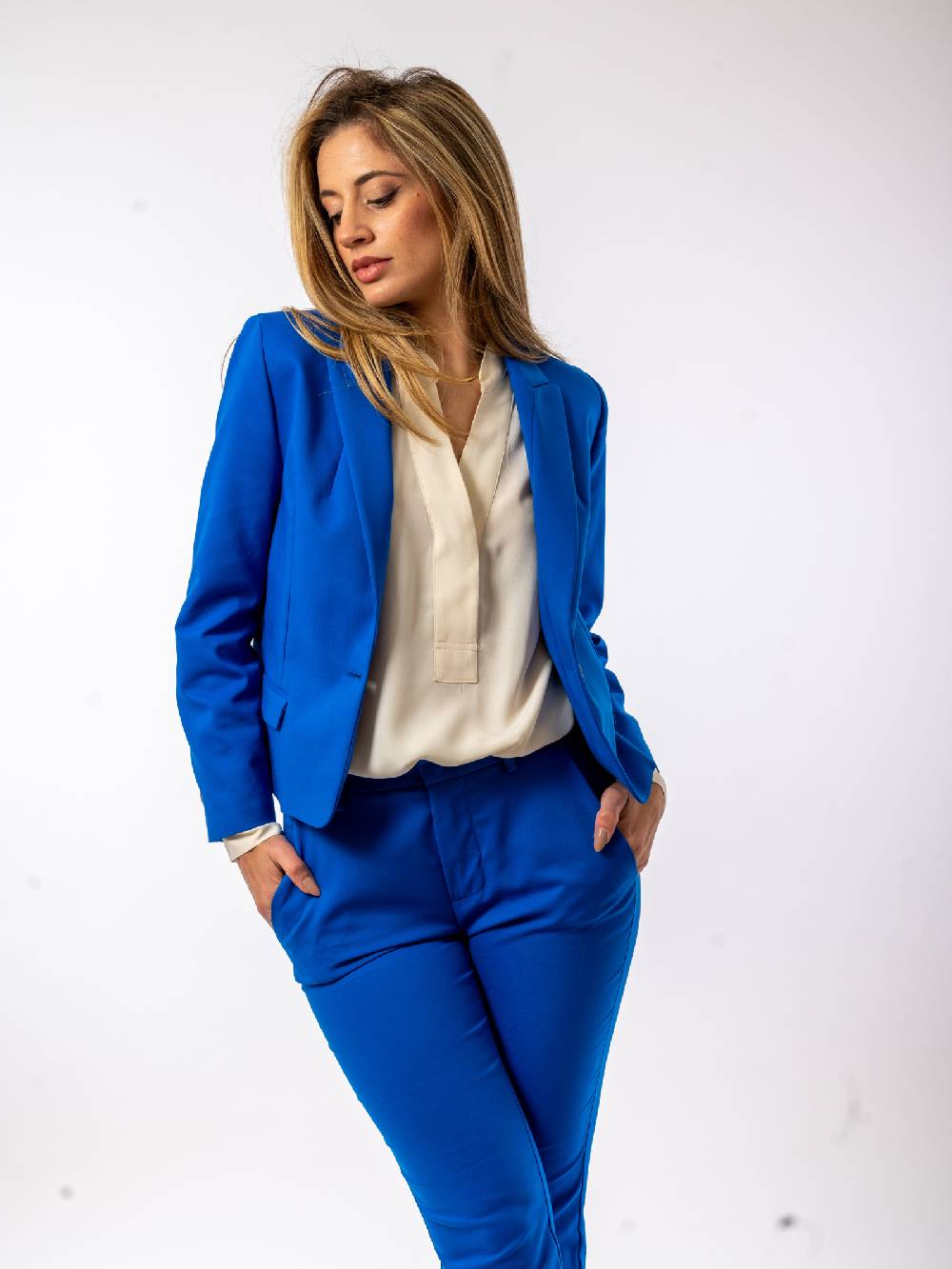 MERCI Giacca Donna In Cotone Blu Oceano