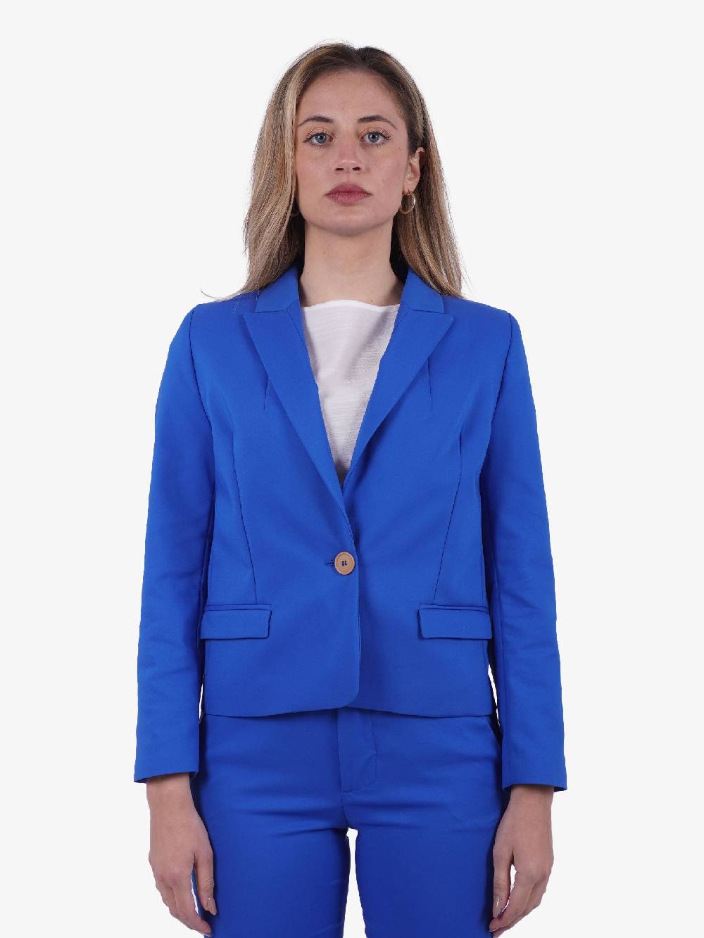 MERCI Giacca donna in cotone blu oceano