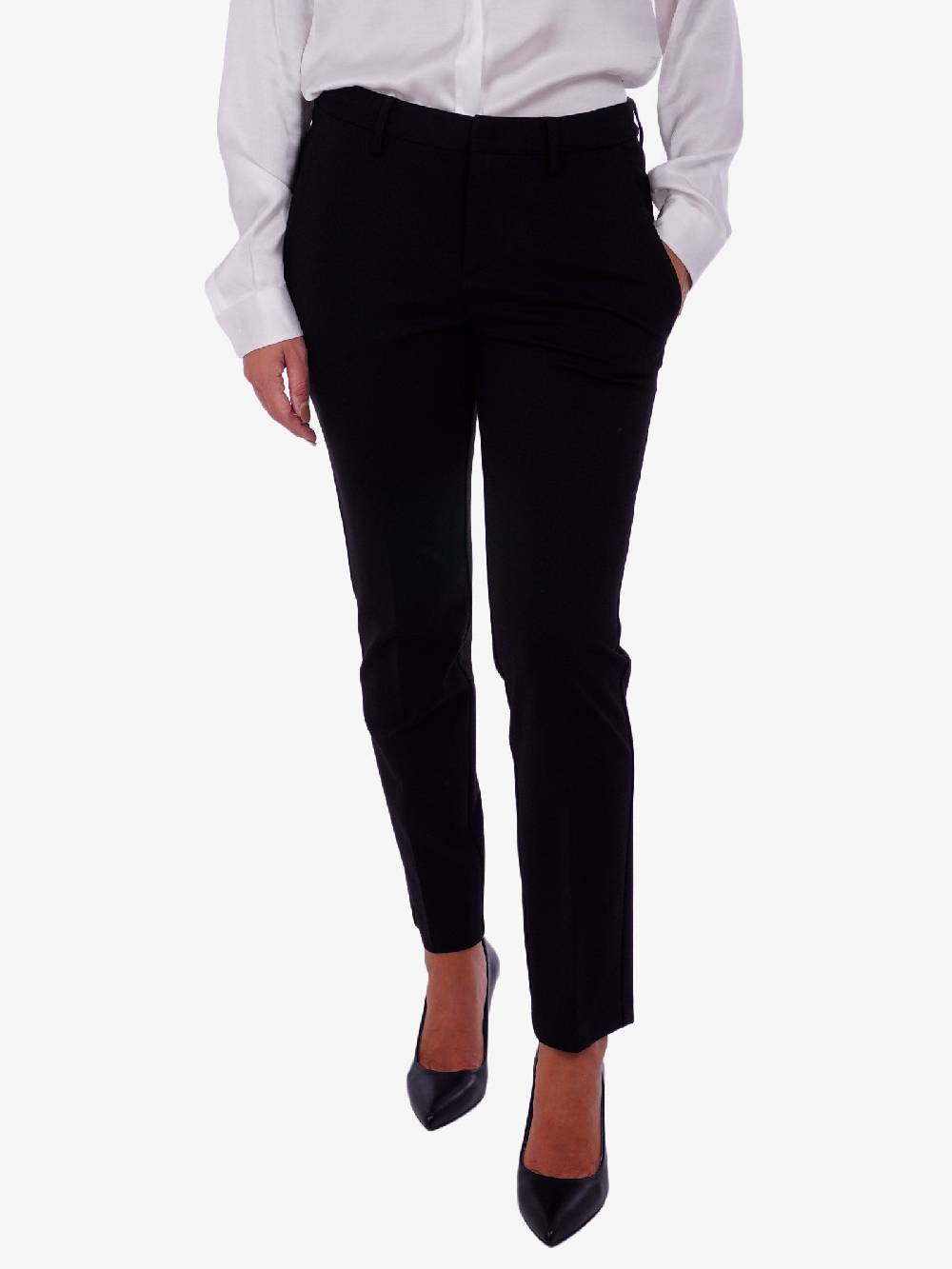 MERCI Pantalone A Vita Media Donna Nero