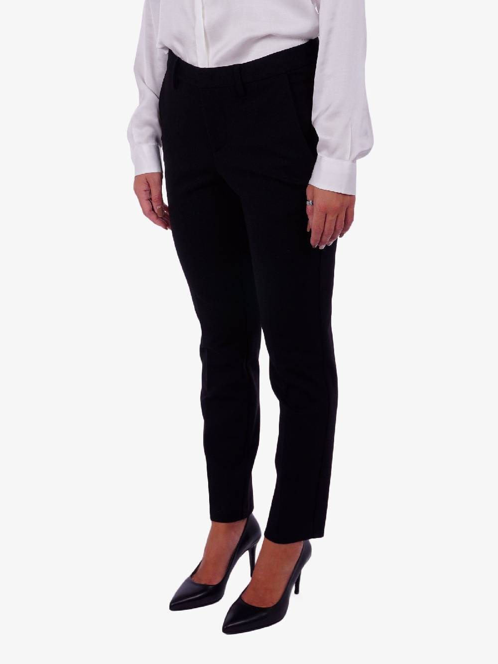 MERCI Pantalone A Vita Media Donna Nero