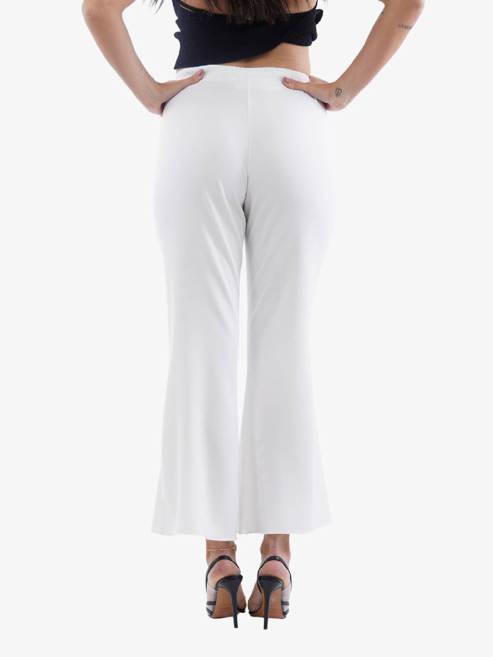 MERCI Pantalone Donna Bianco Con Design Unico