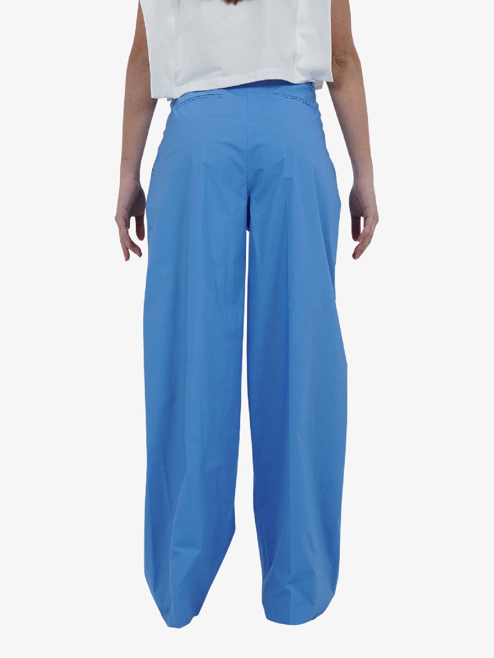 MERCI Pantalone P347E Donna Cotone Azzurro