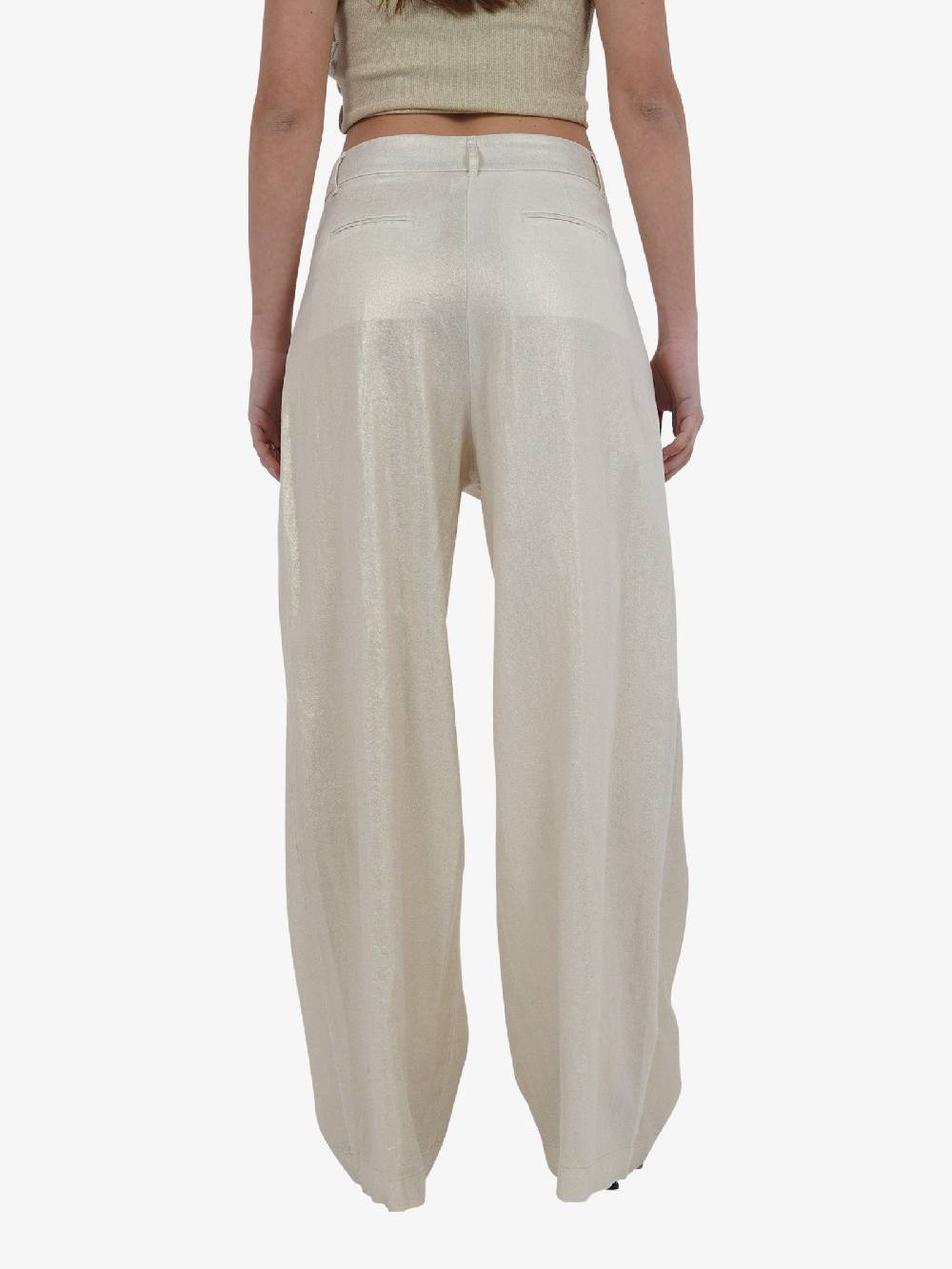 MERCI Pantalone P347F Donna Lino Oro