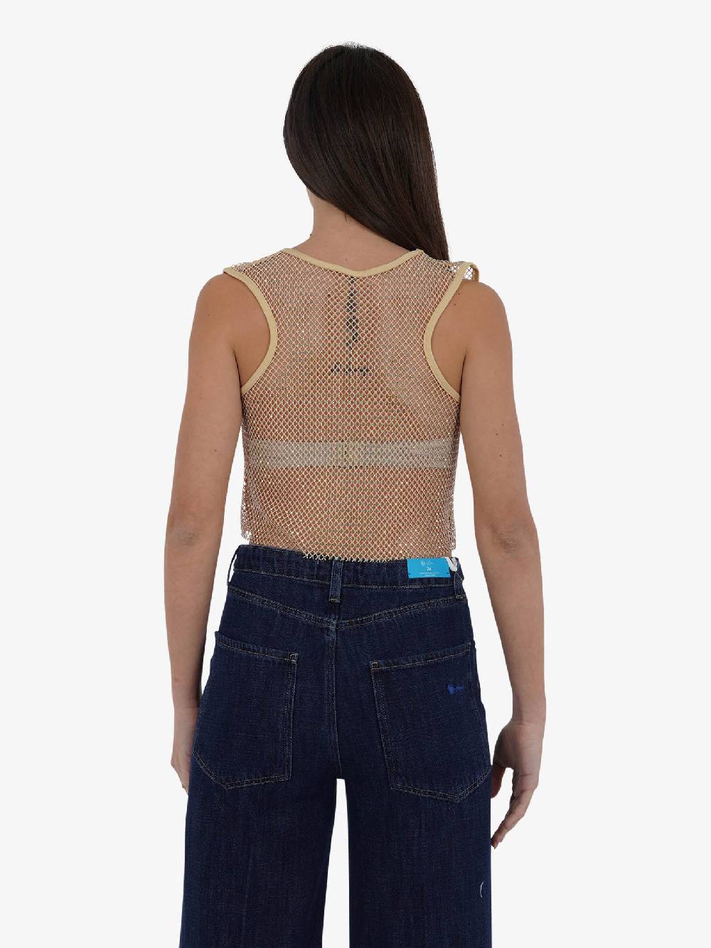 MERCI Top Corto Licia Donna Traforato Oro