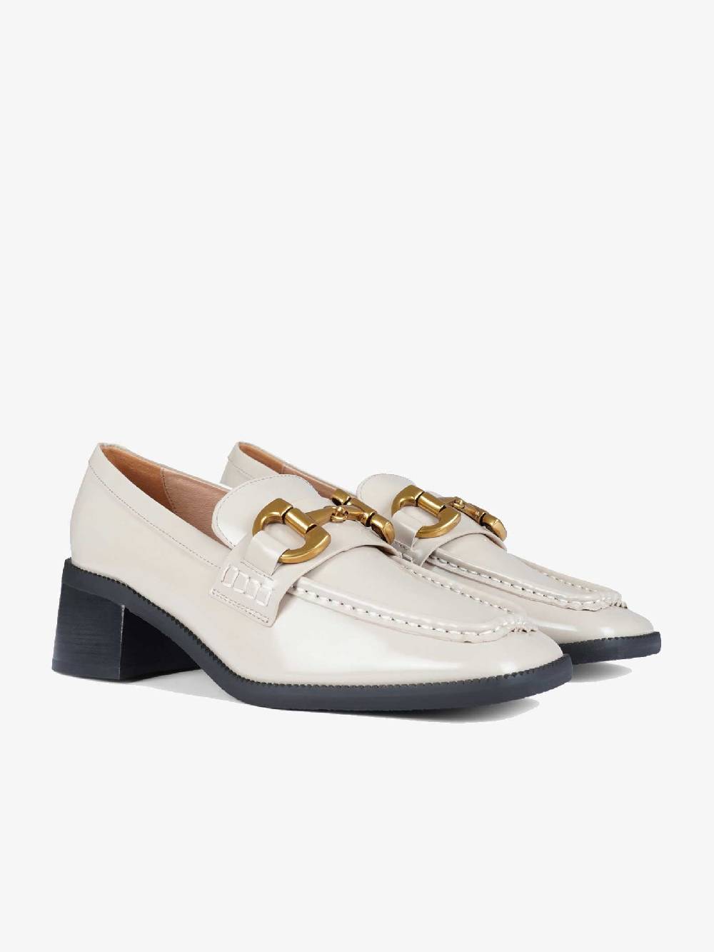 BIBI LOU Mocassini Tiana Donna In Pelle Bianco Caldo Squadrato