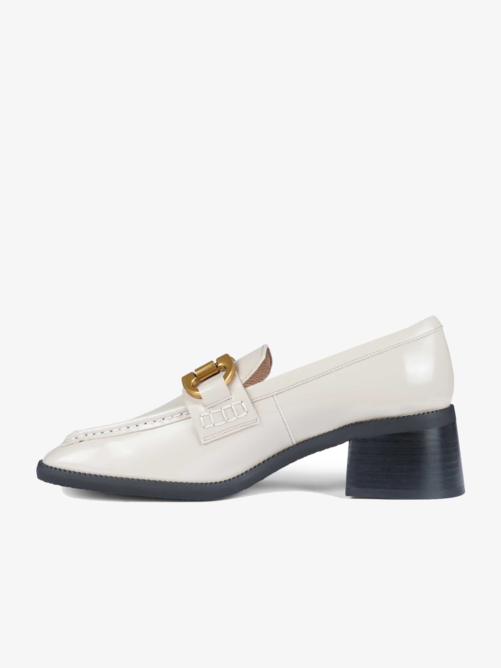 BIBI LOU Mocassini Tiana Donna In Pelle Bianco Caldo Squadrato