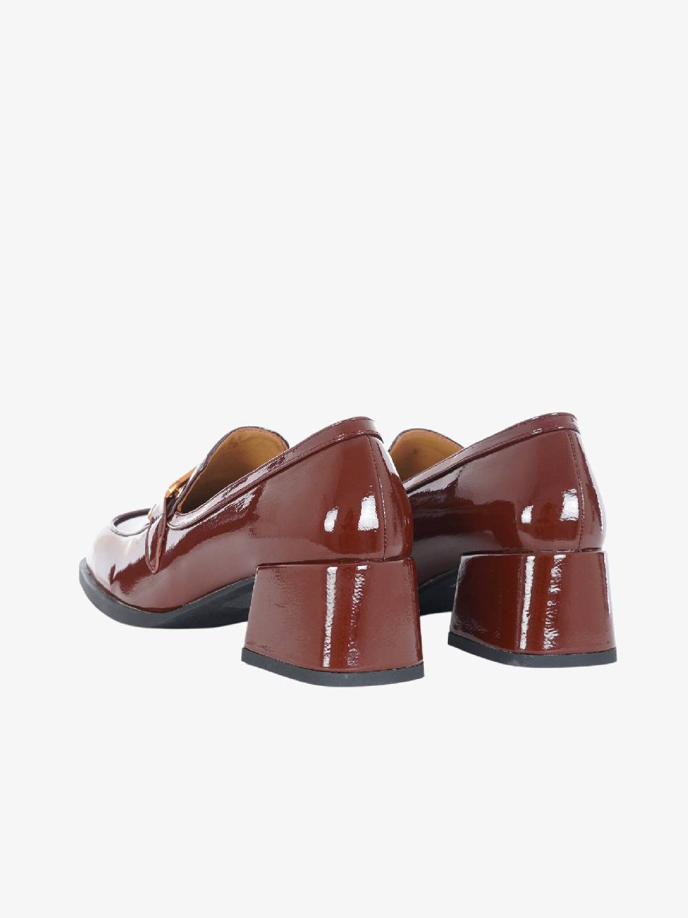 NOA HARMON Mocassino Con Tacco Ben 9581 Donna In Vernice Vegana Marrone