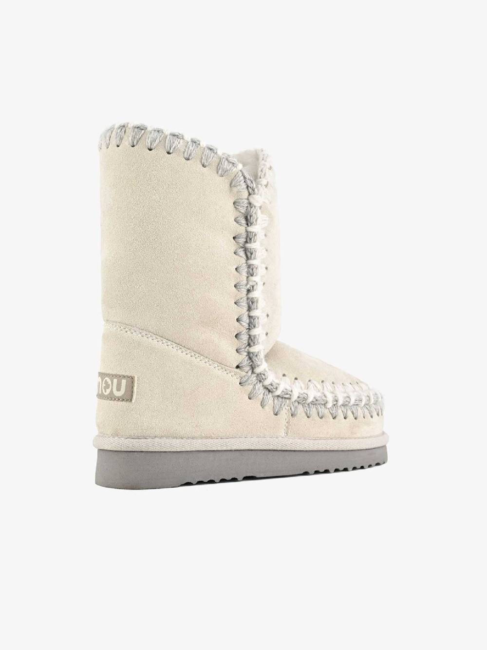 MOU Stivaletti Eskimo Overstitching 03 Donna Gesso