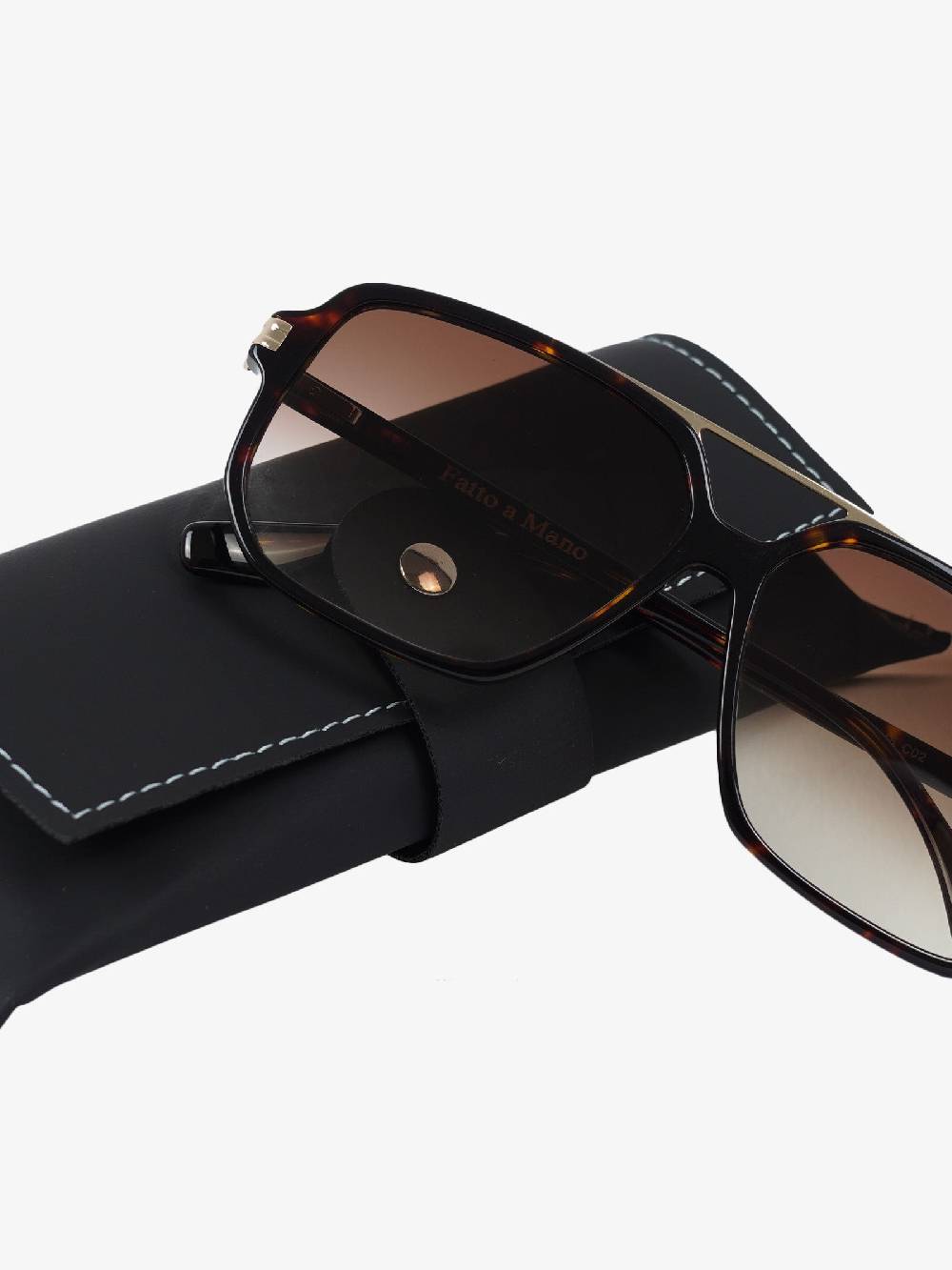 LABE Occhiali Da Sole Unisex In Metallo Con Lenti Marroni