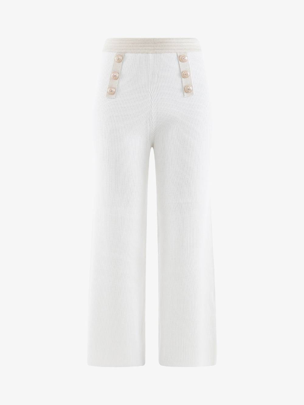 TRASH AND LUXURY Pantalone a gamba ampia 240341 donna in lurex latte