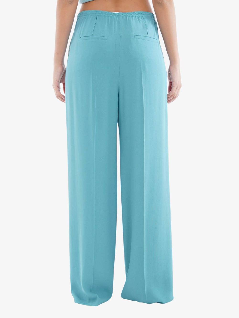 JUCCA Pantalone A Gamba Dritta Donna Con Elastico Azzurro