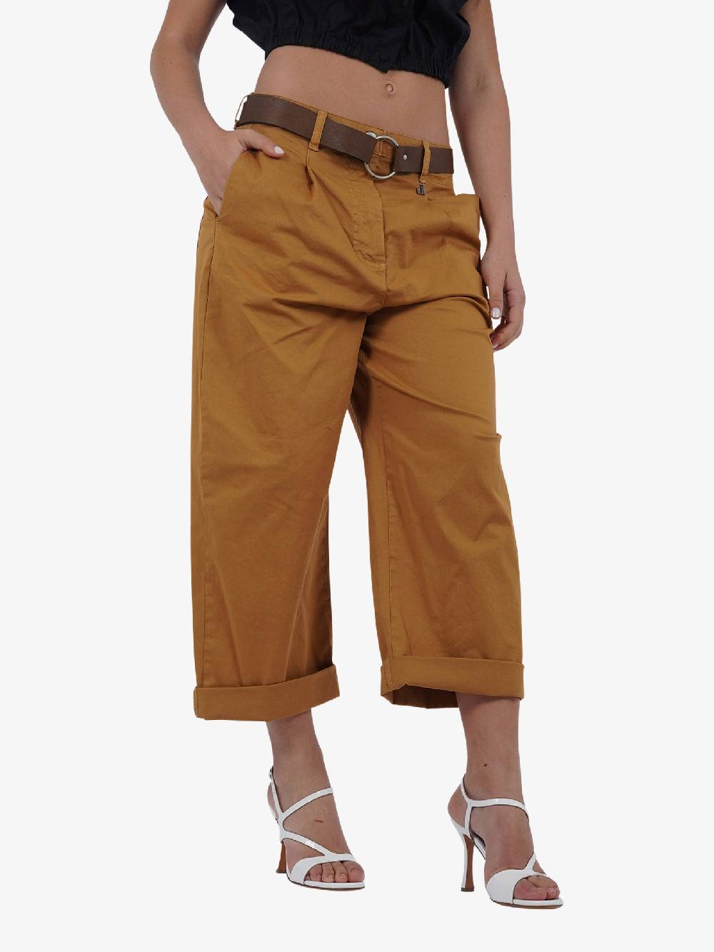 DIXIE Pantalone A Gamba Larga P773J185 Donna Cotone Beige