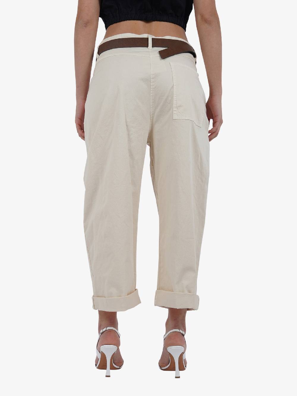 DIXIE Pantalone A Gamba Larga P773J185 Donna Cotone Panna