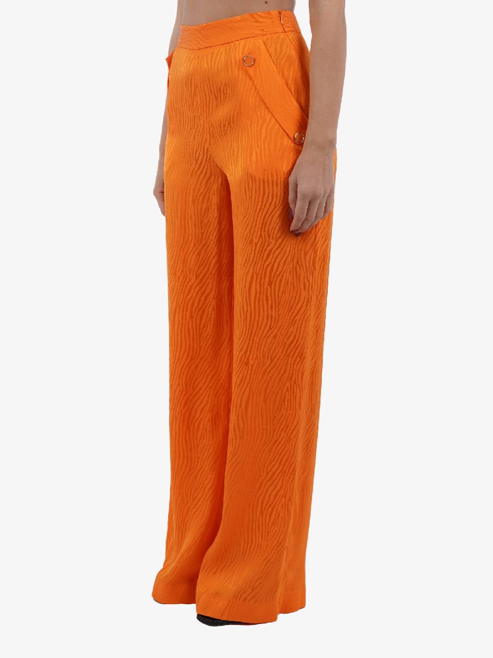 SPACE SIMONA CORSELLINI Pantalone A Palazzo In Jacquard Donna Zebrato