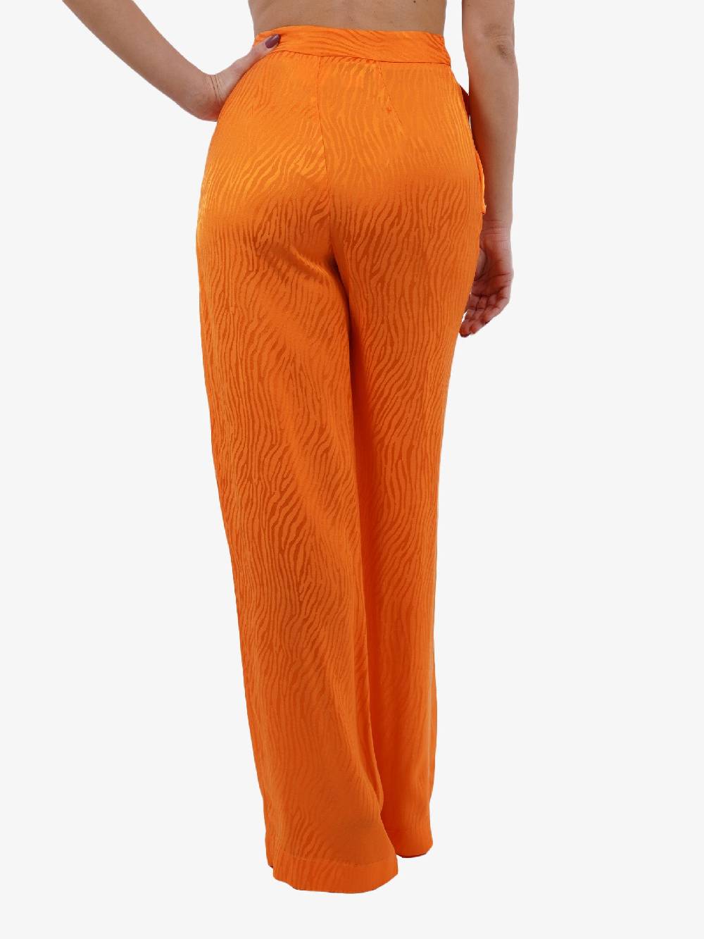 SPACE SIMONA CORSELLINI Pantalone A Palazzo In Jacquard Donna Zebrato