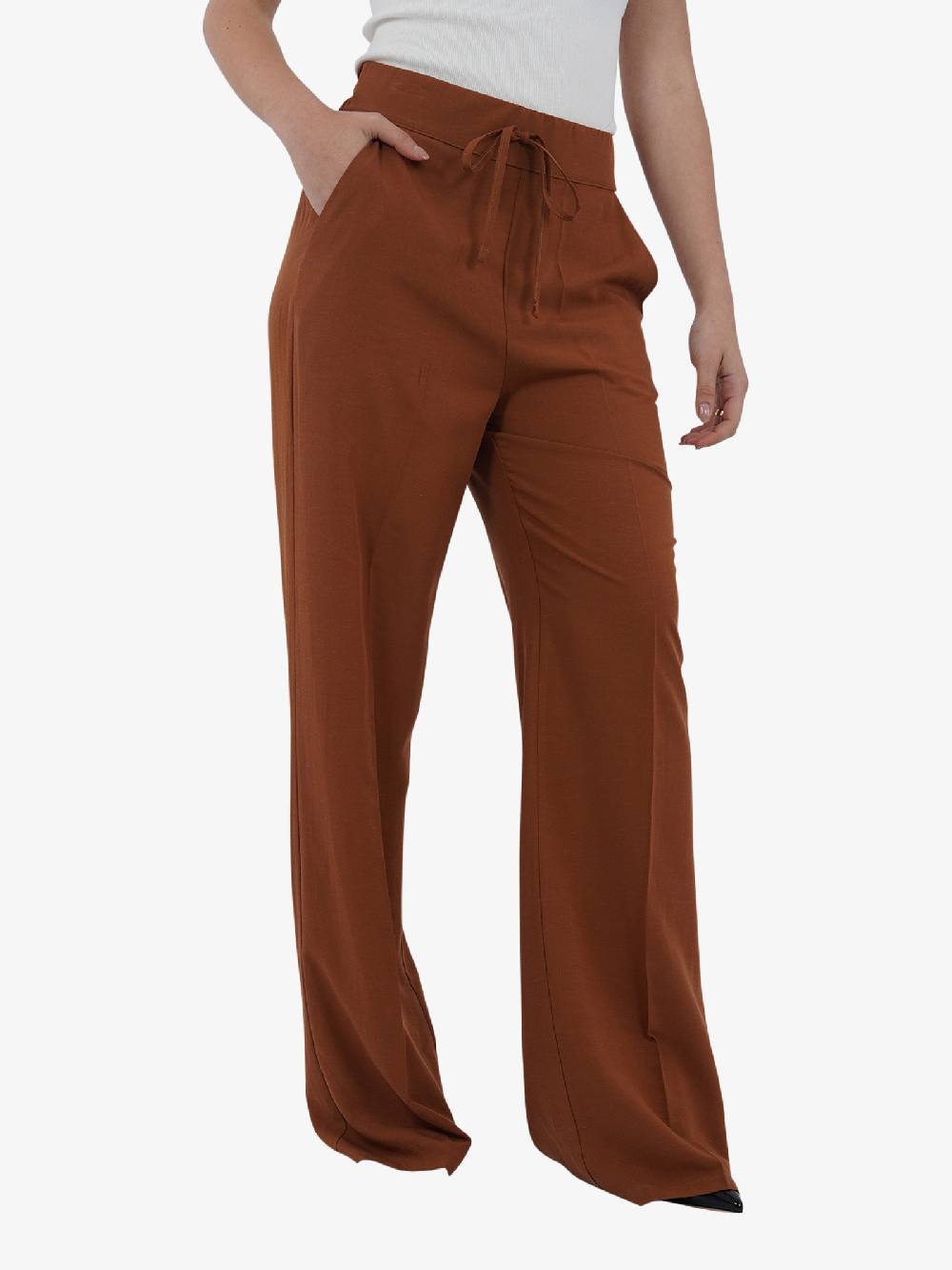 MARIUCCIA Pantalone A Palazzo MMD3241 Donna Viscosa Marrone