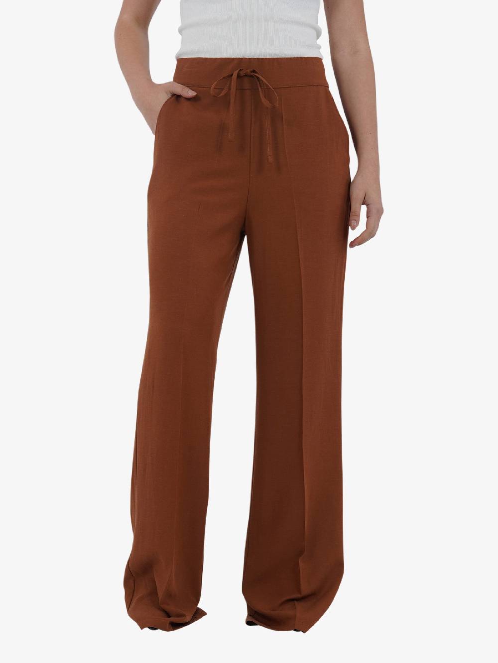 MARIUCCIA Pantalone a palazzo MMD3241 donna viscosa marrone