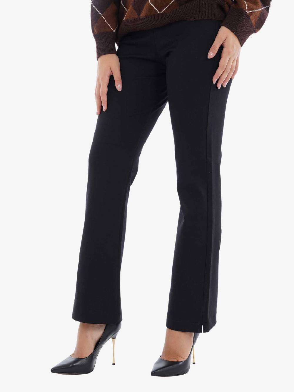 TRASH AND LUXURY Pantalone A Vita Alta 240362 Donna In Cotone Nero