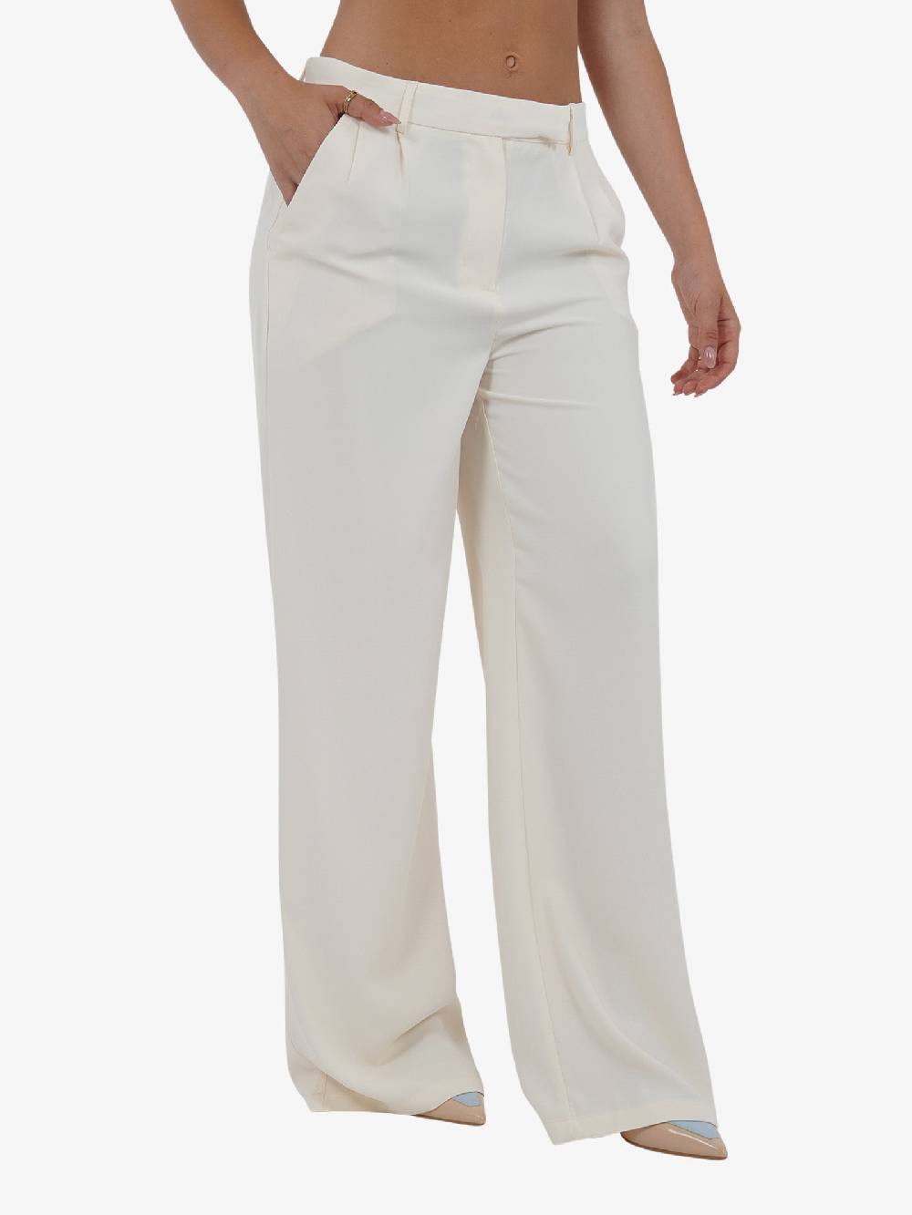 GLAMOROUS Pantalone A Vita Bassa GS0482 Donna Beige