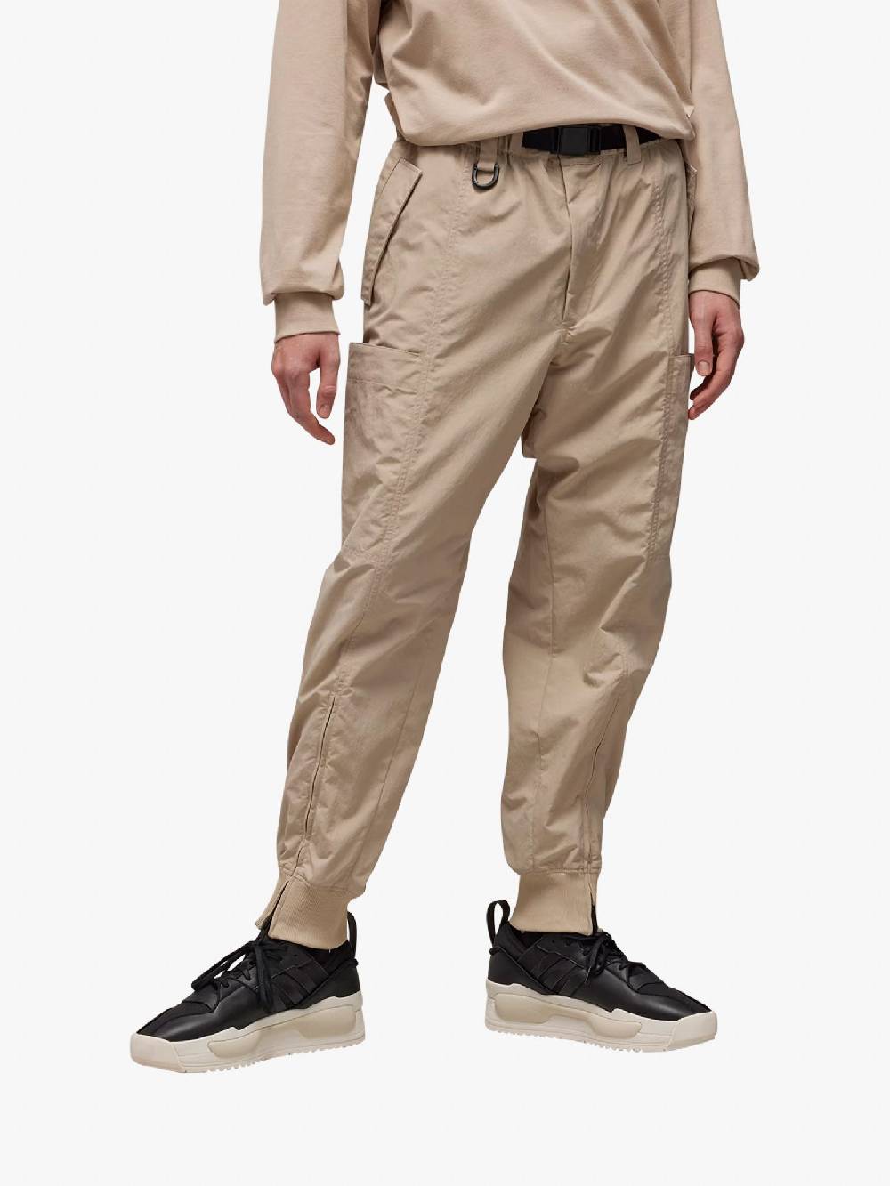 Y-3 Pantalone Affusolato Con Risvolto In Nylon IV8024 Uomo Beige