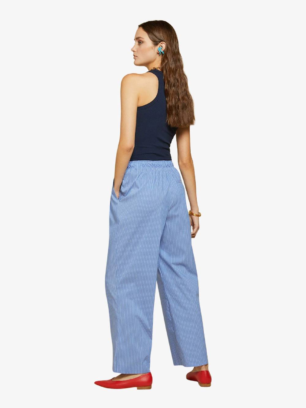 OTTOD'AME Pantalone AIL_DP9531 Donna Cotone Azzurro