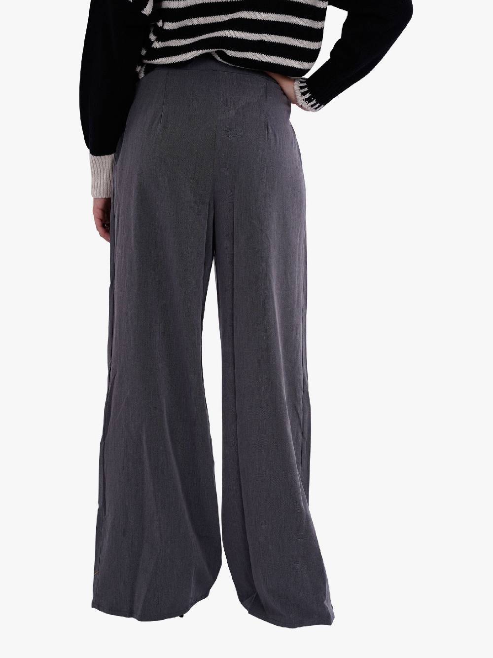GLAMOROUS Pantalone Ampio A Palazzo Donna Con Pinces Grigio Scuro