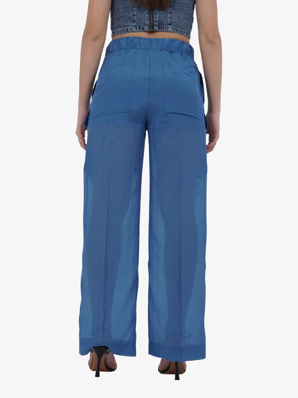 SEMICOUTURE Pantalone Aurora S4SI11 Donna Cotone Azzurro