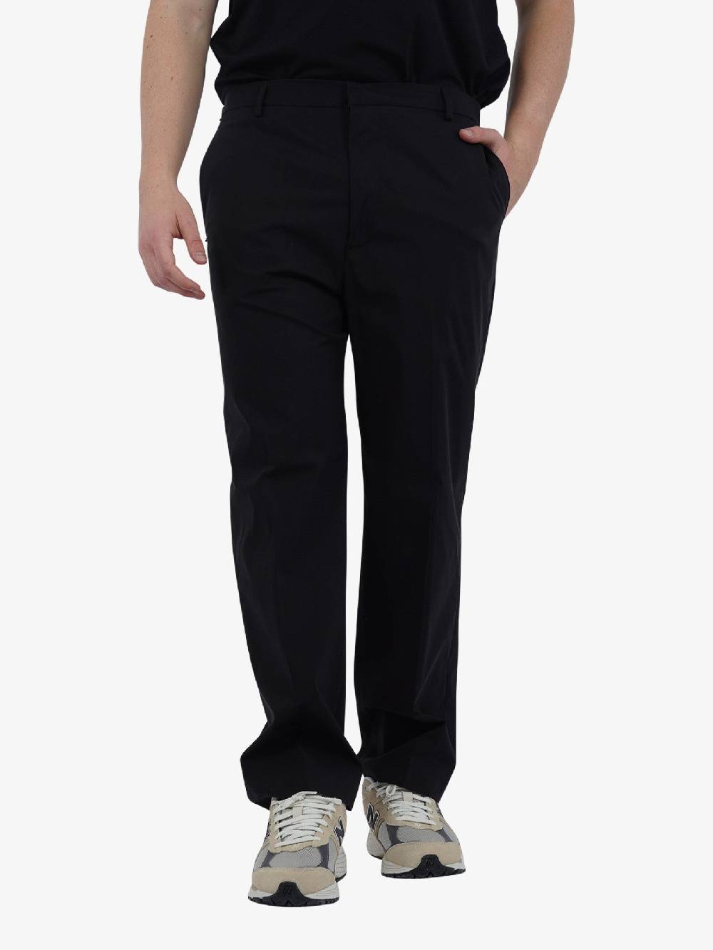 WHITE OVER Pantalone Baron PA/00904 Uomo Cotone Nero