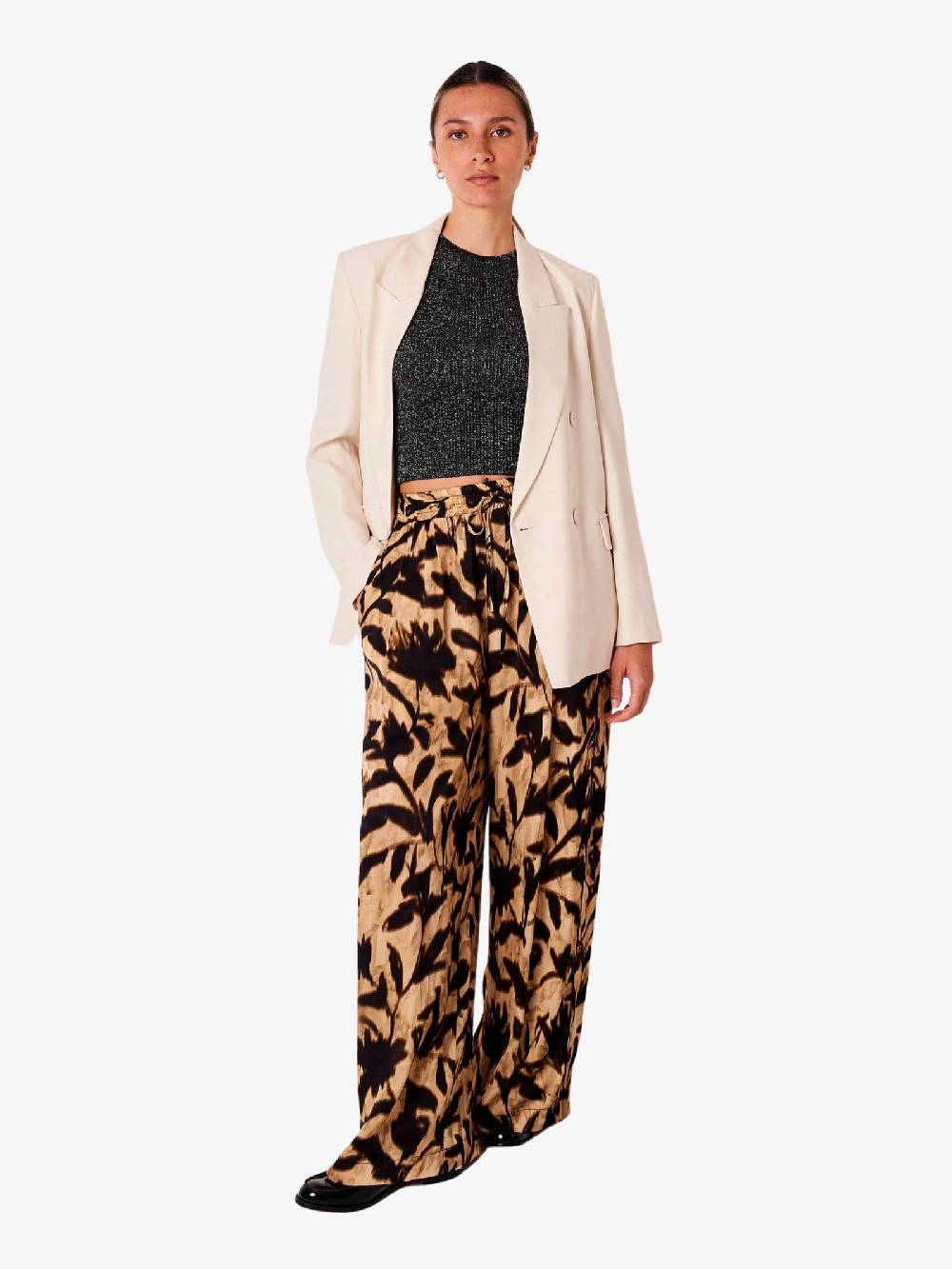 VICOLO Pantalone Boxer TR0620 Donna Satin Fantasia Beige