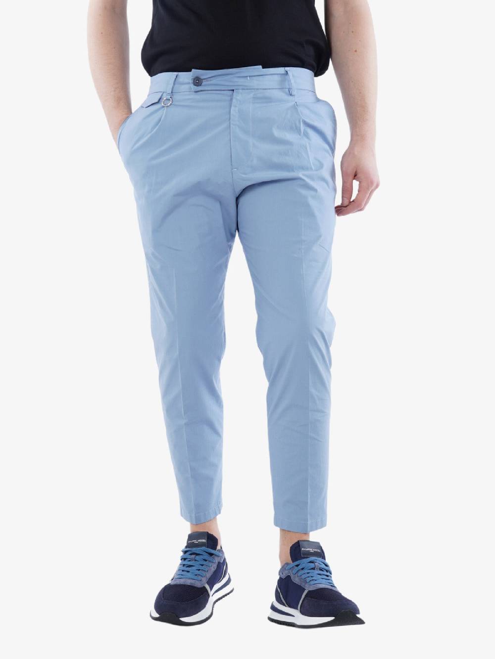 GOLDEN CRAFT Pantalone Charles In Cotone Uomo Azzurro