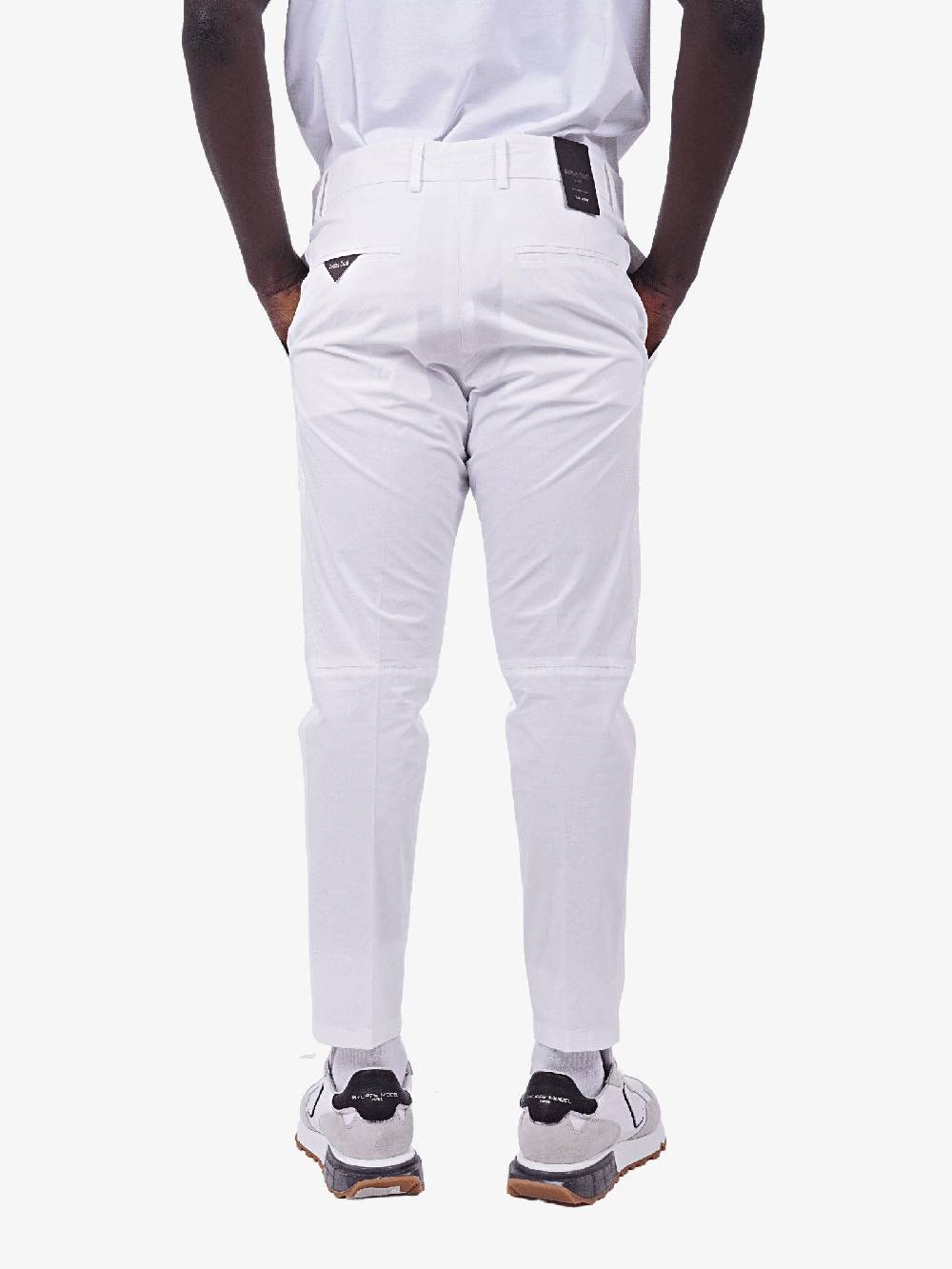 GOLDEN CRAFT Pantalone Charles Uomo In Cotone Leggero Bianco