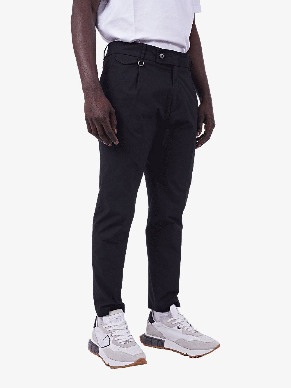 GOLDEN CRAFT Pantalone Charles Uomo In Cotone Leggero Nero