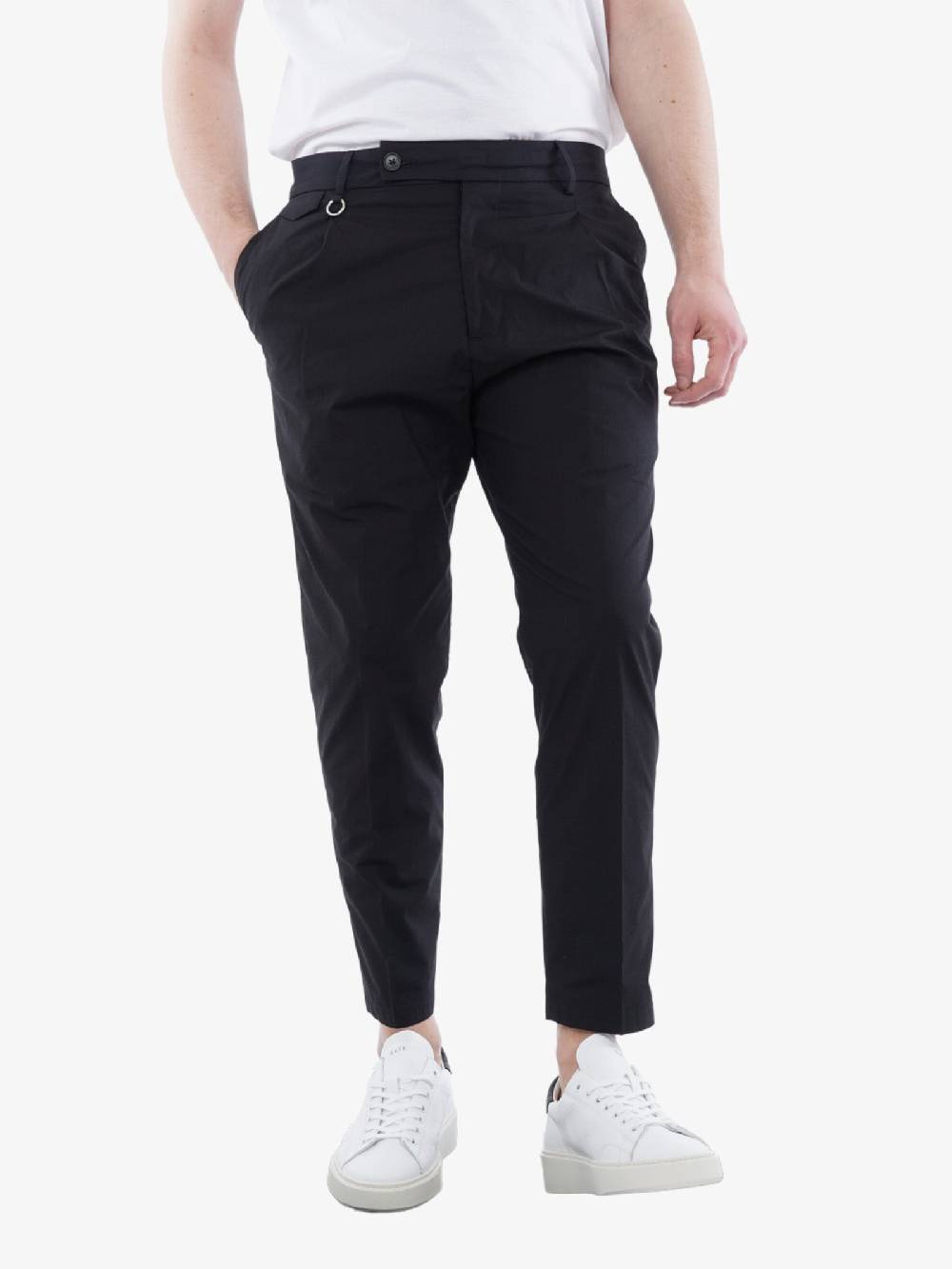 GOLDEN CRAFT Pantalone Charles Uomo In Cotone Leggero Nero