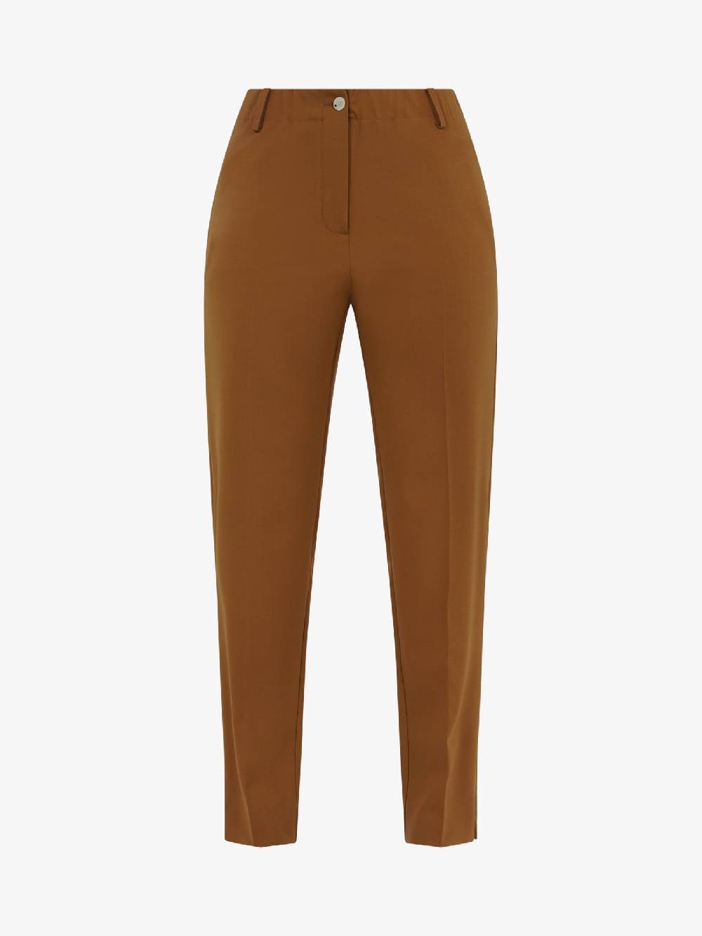 ALYSI Pantalone chino donna in tela di lana caramello