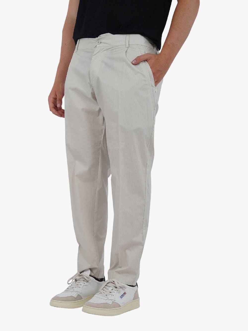 YES LONDON Pantalone Con Bottone XP3223 Uomo Lana Panna