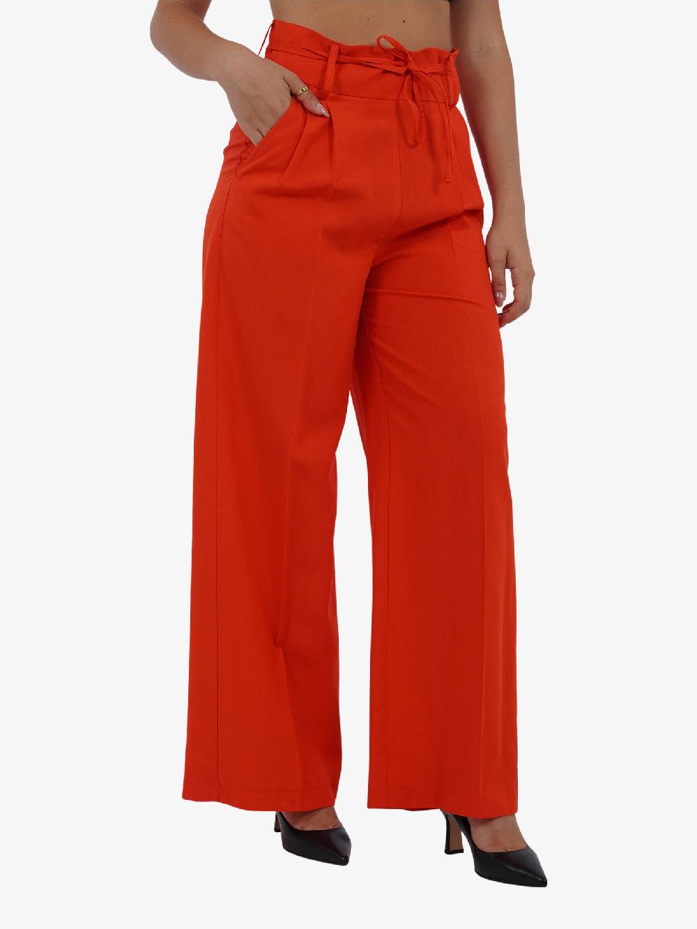 VICOLO Pantalone Con Coulisse E Laccio TB1550 Donna Viscosa Rosso